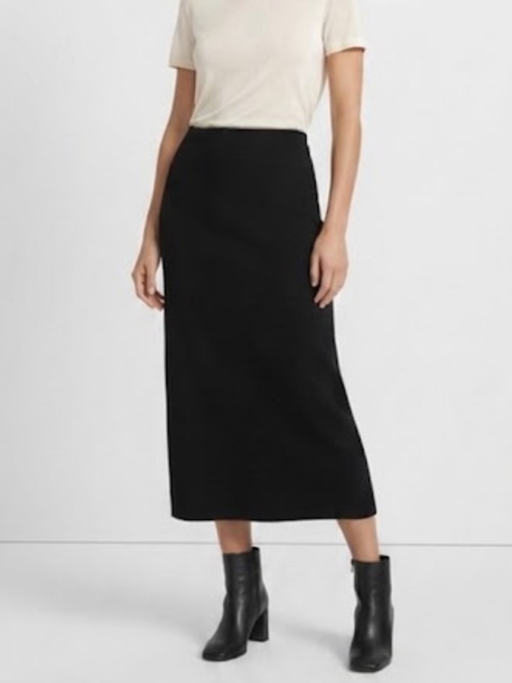 EPOGEE Vintage 90’s Black Knit Straight Midi Skirt Large